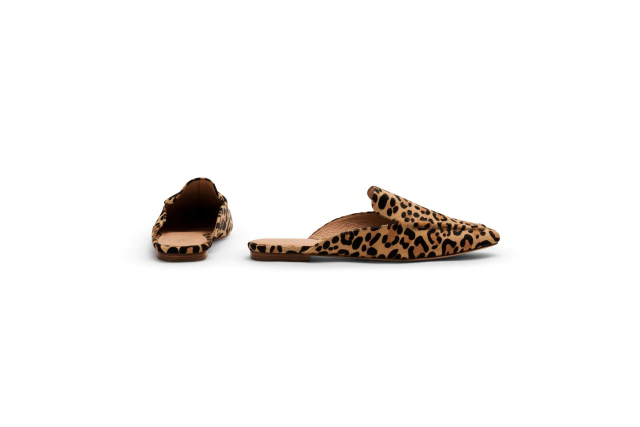 Leopard pony hair mules sales