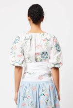 Load image into Gallery viewer, Once Was | Estelle Embroidered Wrap Top | White Applique

