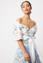 Load image into Gallery viewer, Once Was | Estelle Embroidered Wrap Top | White Applique
