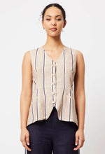 Load image into Gallery viewer, Once Was | Grace Linen Viscose Vest | Cruise Stripe

