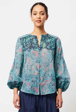 Load image into Gallery viewer, Once Was | D&#39;Azur Cotton/Silk Blouse | Marina Flower
