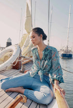 Load image into Gallery viewer, Once Was | D&#39;Azur Cotton/Silk Blouse | Marina Flower
