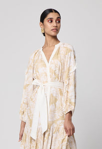 Once Was | Arlo Golden Palm Print Dress