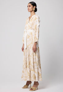 Once Was | Arlo Golden Palm Print Dress