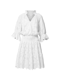 Once Was | Ortega White Leaf Broderie Dress