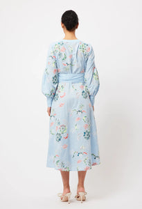 Once Was | Elysian Embroidered Coat Dress | Chambray Applique