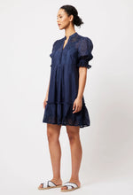 Load image into Gallery viewer, Once Was | Occitan Embroidered Silk/Cotton Dress | Navy
