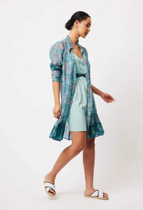 Once Was | D'Azur Cotton/Silk Dress | Marina Flower