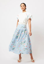 Load image into Gallery viewer, Once Was | Isla Embroidered Cotton Skirt | Chambray Applique
