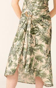 Sacha Drake | Jubilee Bias Dress | Olive Cream Floral