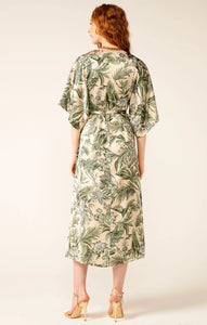 Sacha Drake | Monarch Wrap Dress | Olive Cream Flower